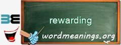 WordMeaning blackboard for rewarding